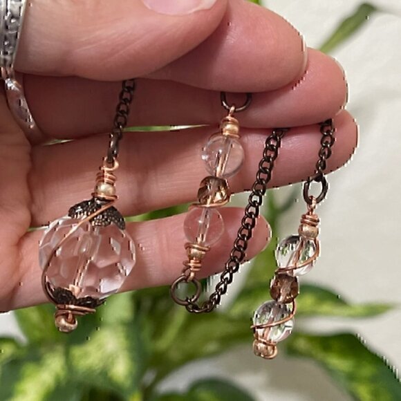 Handmade Copper Quartz Crystal Dowsing Pendulum - Picture 3 of 4